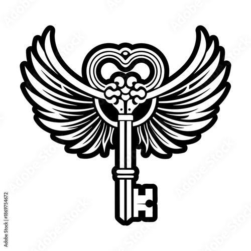 Glyph Style Ancient Key Symbol