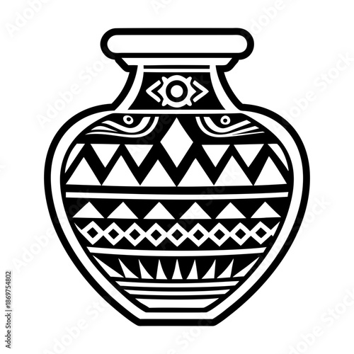 Glyph Style Antique Vase Icons 
