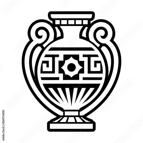 Glyph Style Antique Vase Icons 
