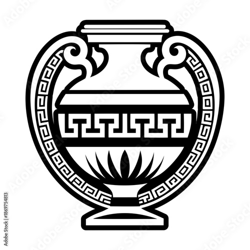 Glyph Style Antique Vase Icons 
