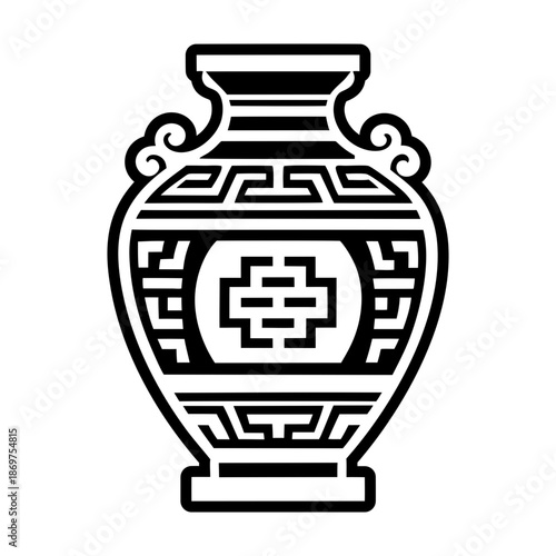 Glyph Style Antique Vase Icons 
