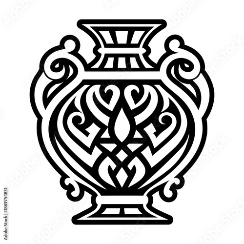 Glyph Style Antique Vase Icons 
