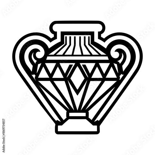 Glyph Style Antique Vase Icons 
