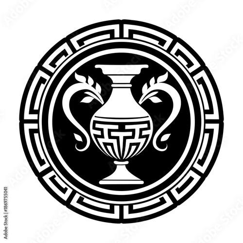 Glyph Style Antique Vase Icons 
