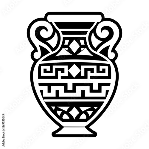 Glyph Style Antique Vase Icons 
