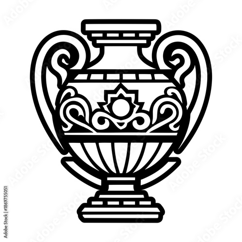 Glyph Style Antique Vase Icons 
