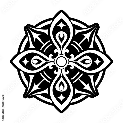 Antique Brooch Glyph Style Symbols
