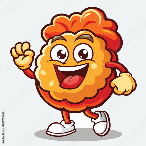 design logo vector cartoon mascot icon fried chicken