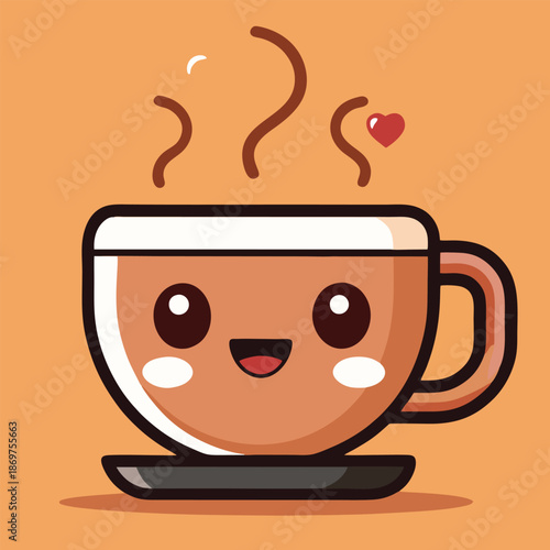 design logo vector cartoon mascot icon cup of coffee