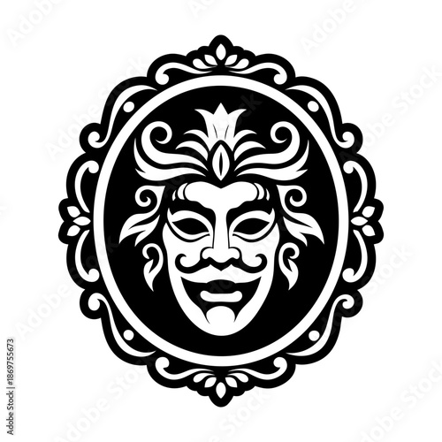 Glyph Style Antique Mask Icons