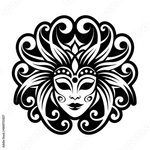 Glyph Style Antique Mask Logos 
