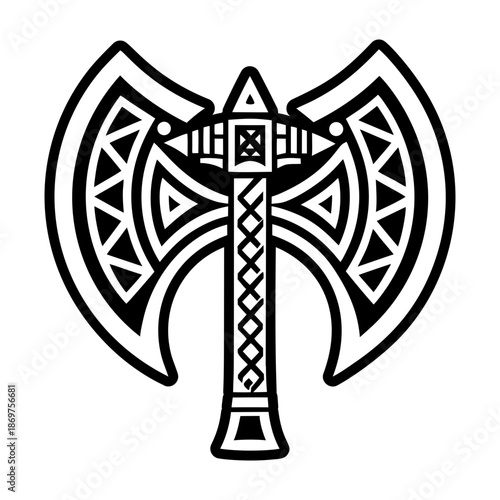 Glyph Style Viking Axe Logos