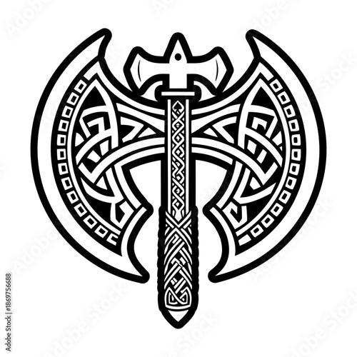 Glyph Style Viking Axe Logos