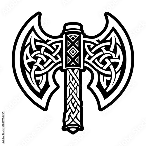 Glyph Style Viking Axe Logos