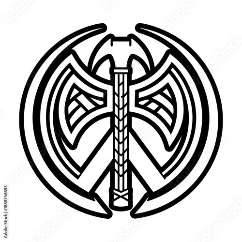 Glyph Style Viking Axe Logos
