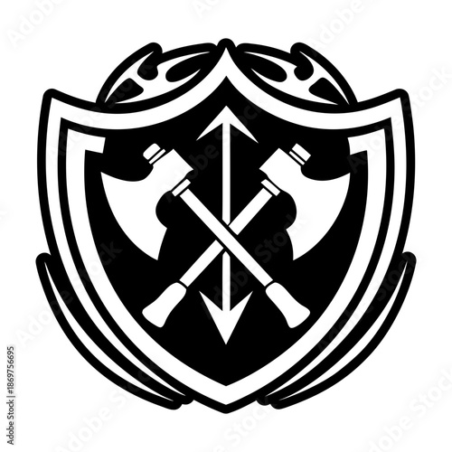 Glyph Style Viking Axe Logos