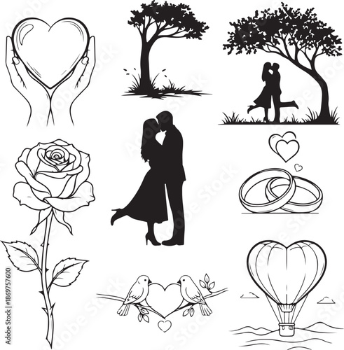 Collection of valentine's day icons