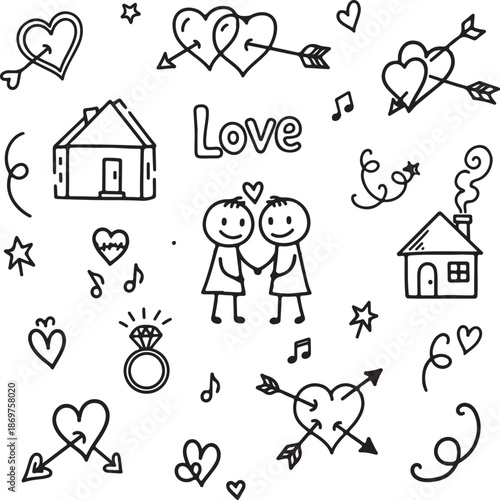 Collection of valentine's day icons