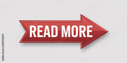 Red arrow sign with white text ' READMORE' pointing to the right read more