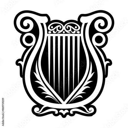  Old Lyre Glyph Style Icons