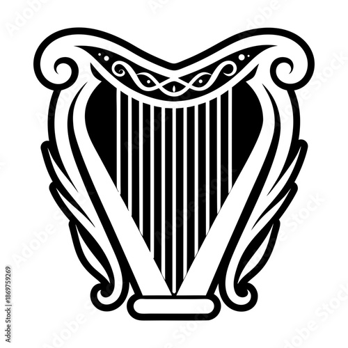  Old Lyre Glyph Style Icons