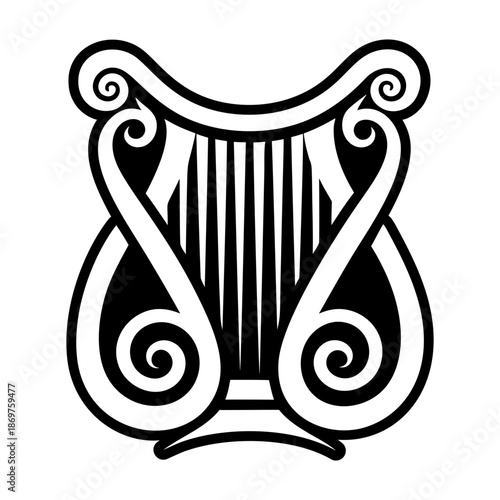 Glyph Style Old Lyre Logos