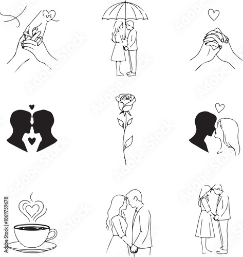 Collection of valentine's day icons