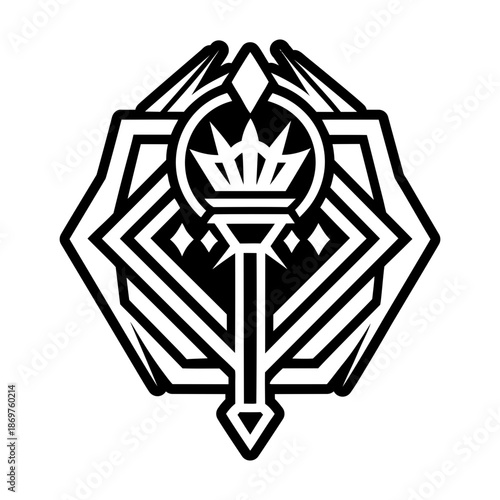 Glyph Style Royal Sceptre Logos