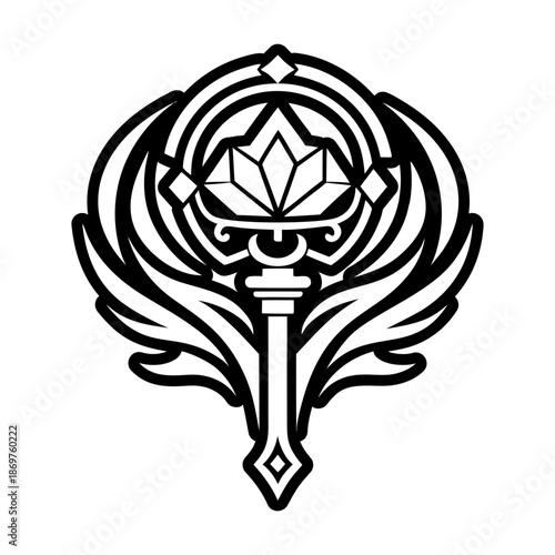 Glyph Style Royal Sceptre Logos
