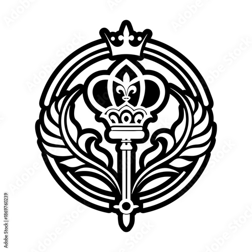 Glyph Style Royal Sceptre Logos