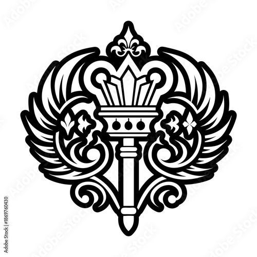 Glyph Style Royal Sceptre Symbols
