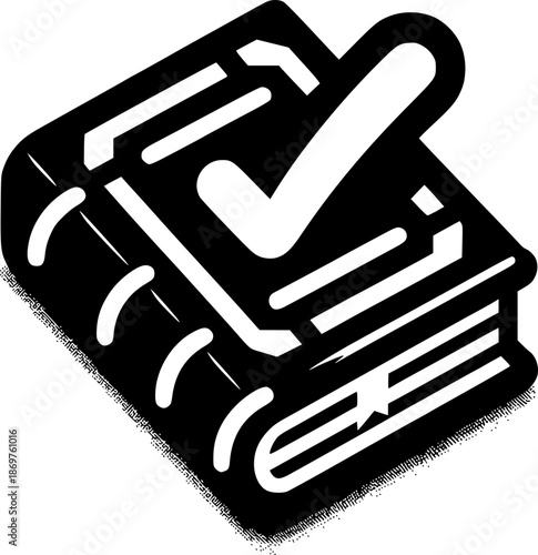 Approved Textbook: The symbol of a thick textbook with a check mark, representing knowledge and approval.