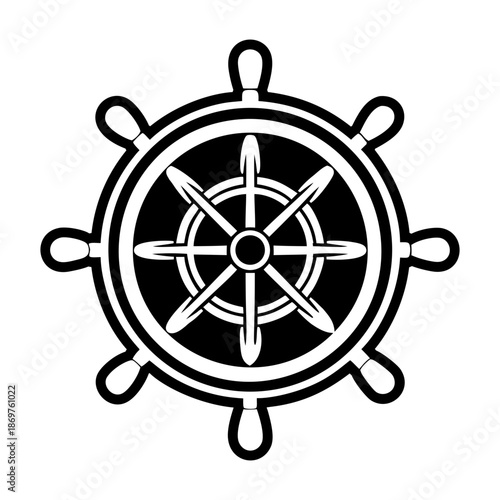  Glyph Style Ship Wheel Symbol