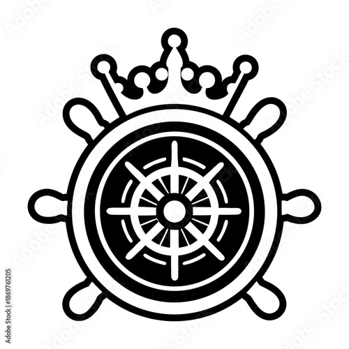 Glyph Style Ship Wheel Icon