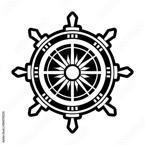 Glyph Style Ship Wheel Icon
