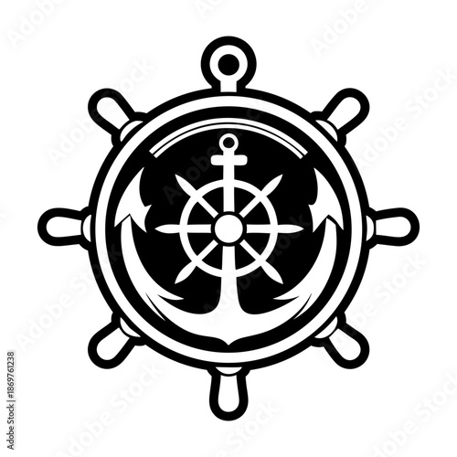 Glyph Style Ship Wheel Icon