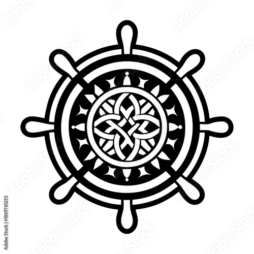 Glyph Style Ship Wheel Icon