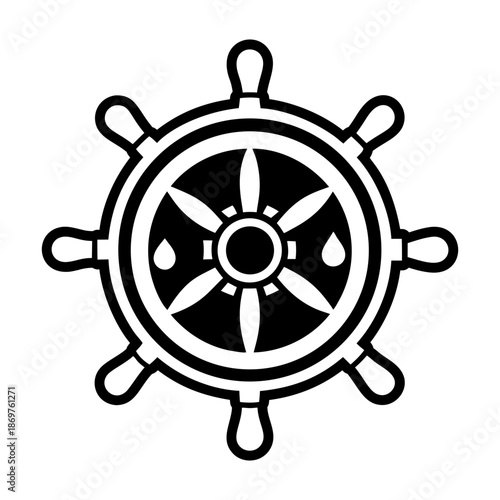 Glyph Style Ship Wheel Logos 
