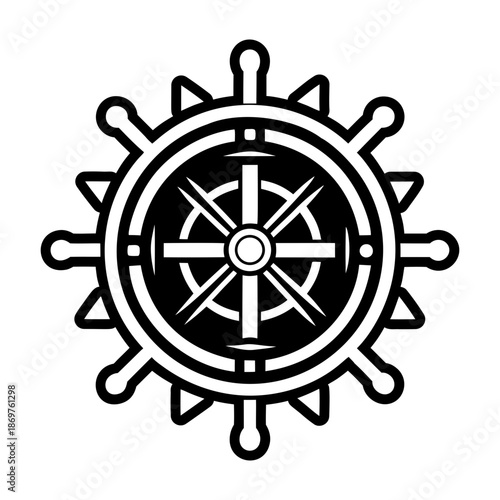 Glyph Style Ship Wheel Logos 
