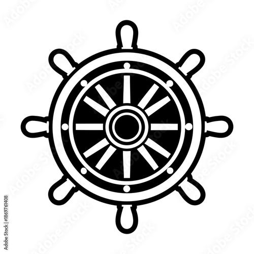 Glyph Style Ship Wheel Logos 
