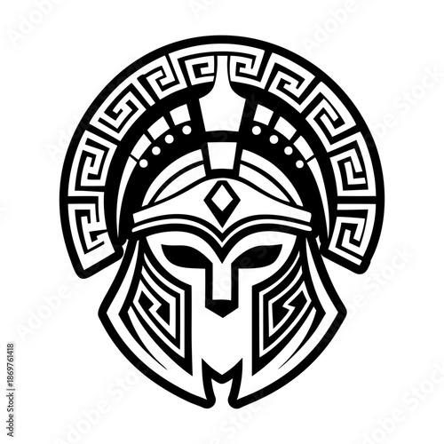 Glyph Style Spartan Helmet Logos 