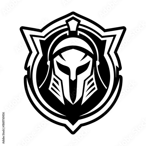 Glyph Style Spartan Helmet Logos 