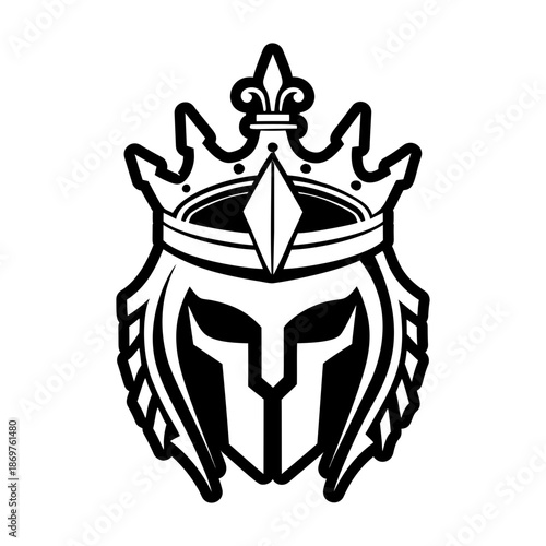 Glyph Style Spartan Helmet Logos 
