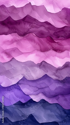 Wallpaper Mural Whimsical purple-hued watercolor mountains evoke mystical journeys, synesthetic landscapes, and moods akin to Lunar New Year introspection Torontodigital.ca