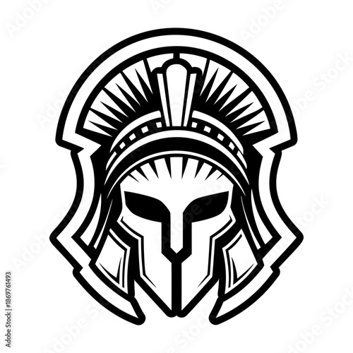 Glyph Style Spartan Helmet Logos 