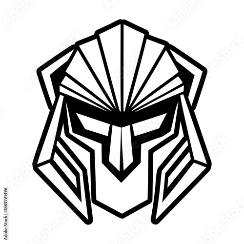 Glyph Style Spartan Helmet Logos 