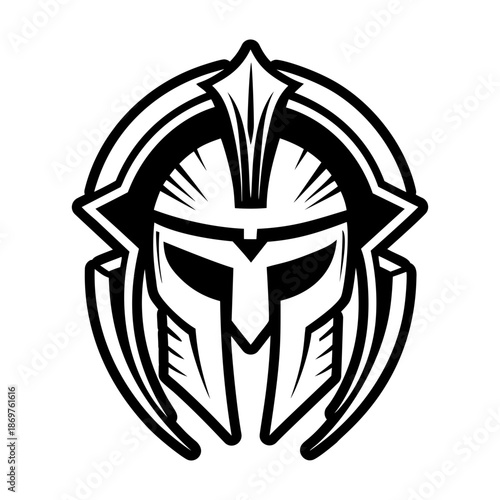 Glyph Style Spartan Helmet Icon