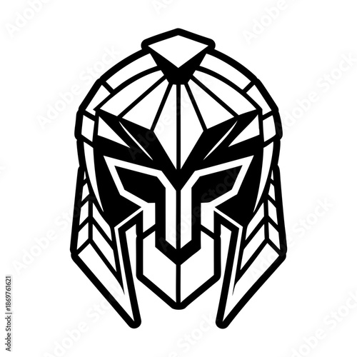 Glyph Style Spartan Helmet Icon