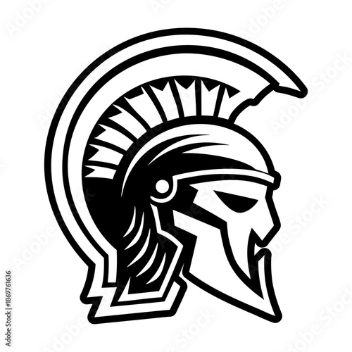 Glyph Style Spartan Helmet Icon