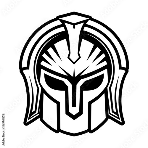 Glyph Style Spartan Helmet Icon